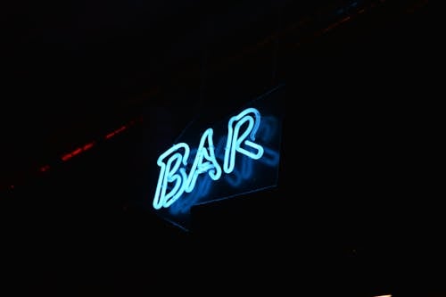 Segnaletica Al Neon Blue Bar