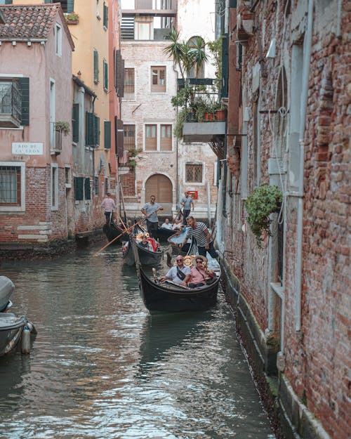 People in Gondolas in Venice