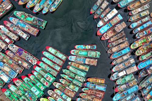 Free Aerial View Photography Of  Boats Stock Photo