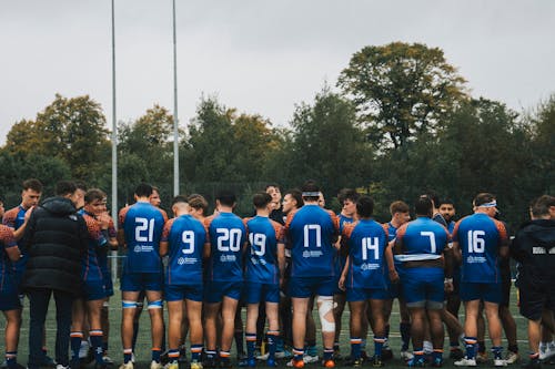 Team in Blue Jerseys