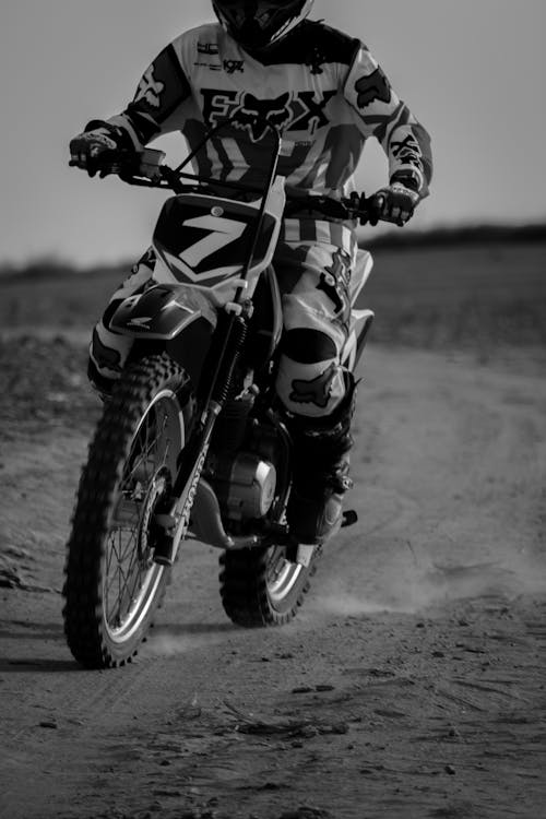 Man Riding Motorcycle Off Road