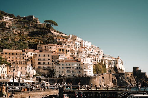 Town on Hill on Amalfi Coast in Italy