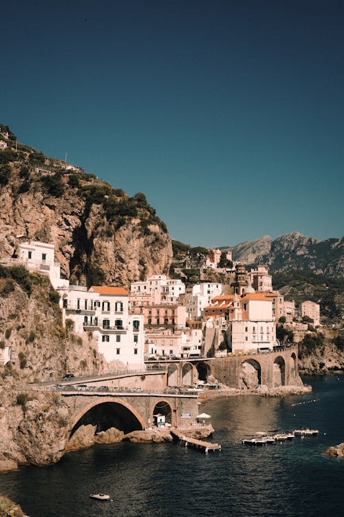 Rocky Hill and Town on Amalfi Coast