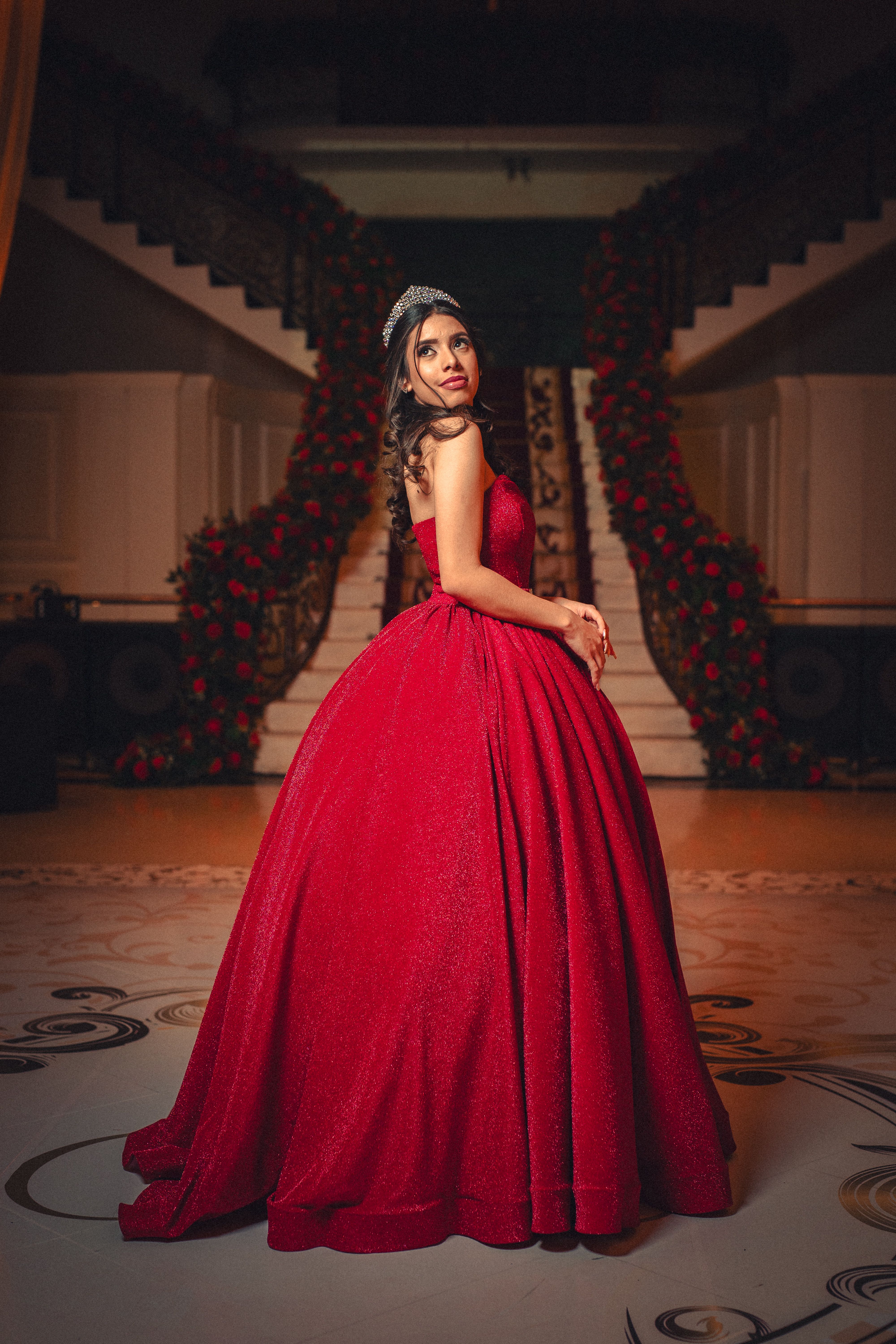 evening dress photoshoot Long-Sleeve Beaded Long Formal Dress main image 0