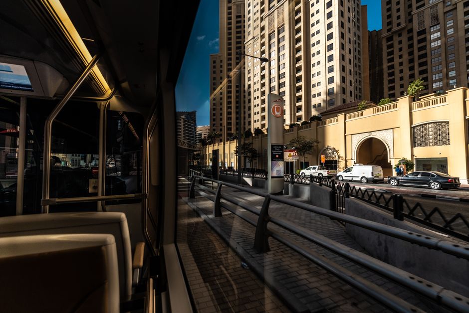 Modern public bus in Manama, Bahrain