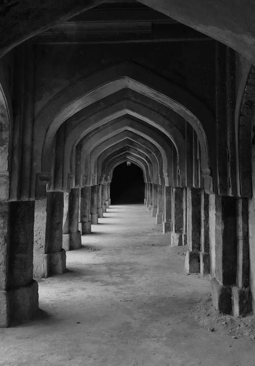 Arched Passage in Black and White