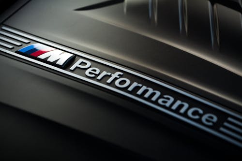 Logo on BMW Car Engine Cover