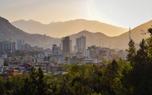 Free Morning Panorama of Kabul, Afghanistan Stock Photo