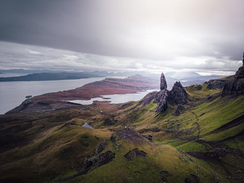 Picturesque Landscape with The Storr Hill in Scotland