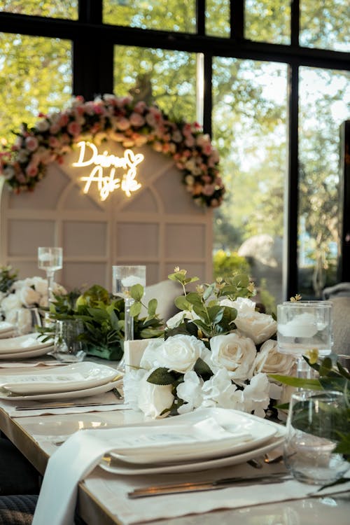 Elegantly Decorated Table at a Luxury Restaurant