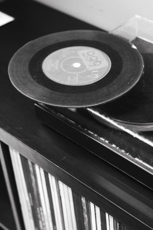 A Vinyl Record in a Record Player 