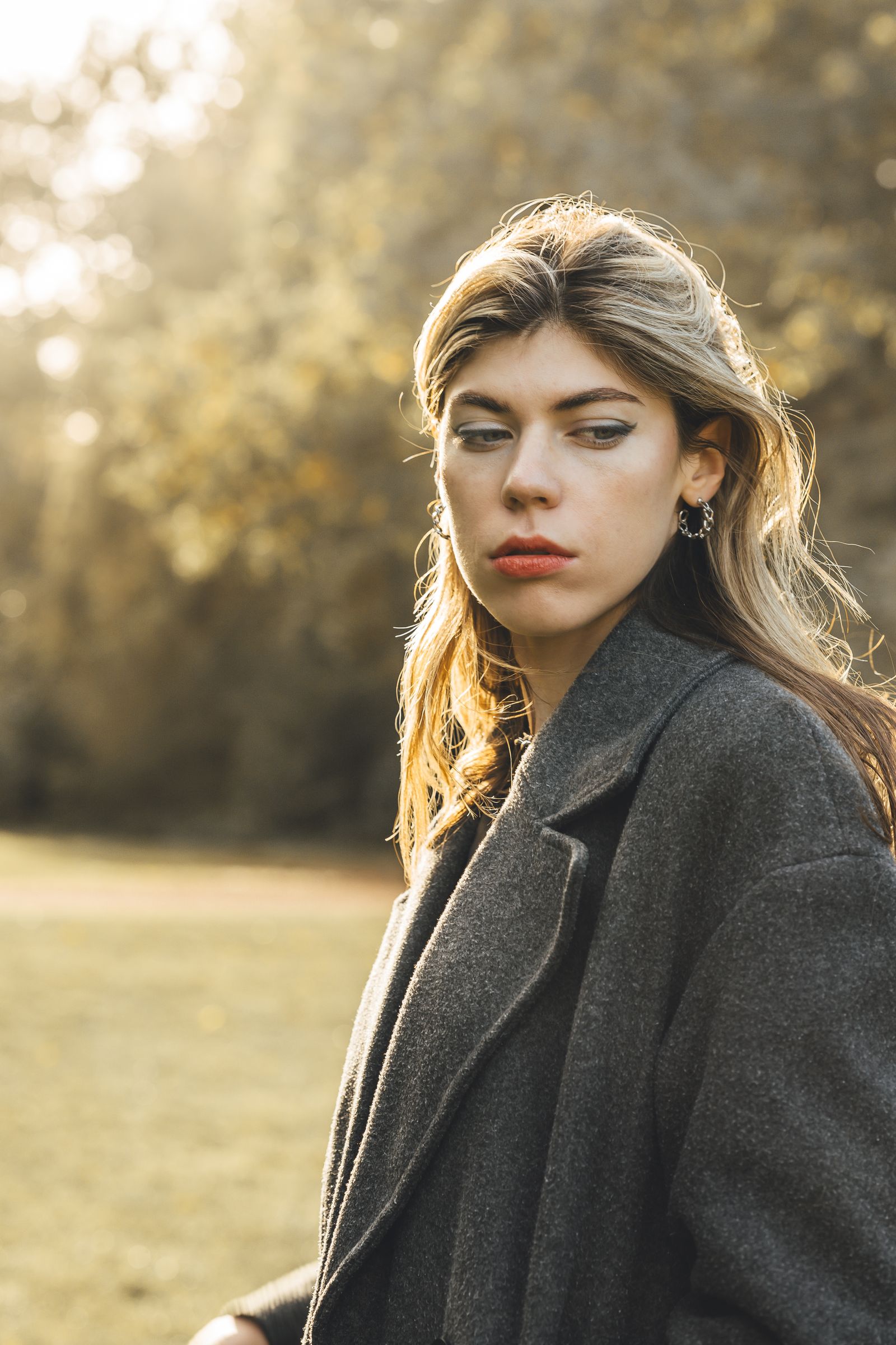 Gray Coat With Belt Free Stock Photo Gray coat with belt free stock photo