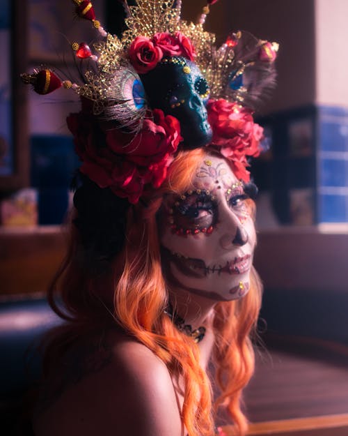 catrina, dia de los muertos, dikey atış içeren Ücretsiz stok fotoğraf