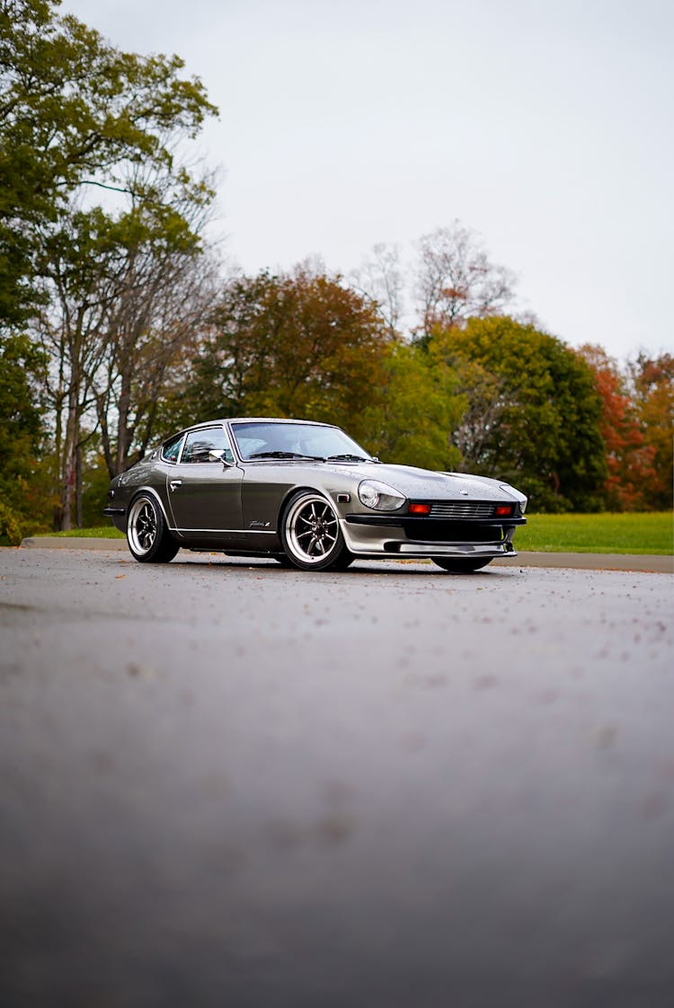 Silver Nissan Fairlady Parked In A Driveway