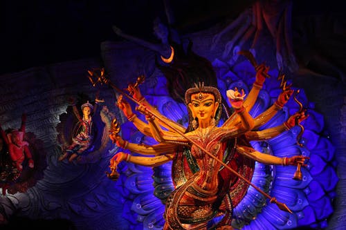 Gratis lagerfoto af durga puja, gudinde durga devi, indiens festival