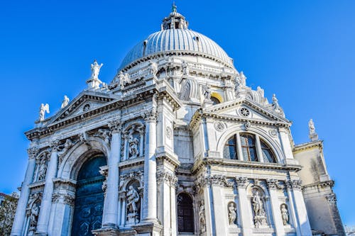 Low Angle Shot of the Santa Maria della Salute Church in Venice, Italy