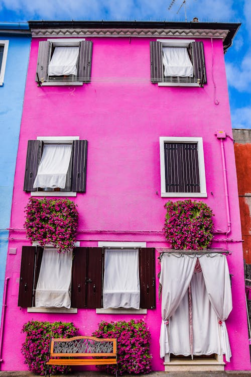 View of the Colorful Houses of Burano, Venice, Italy