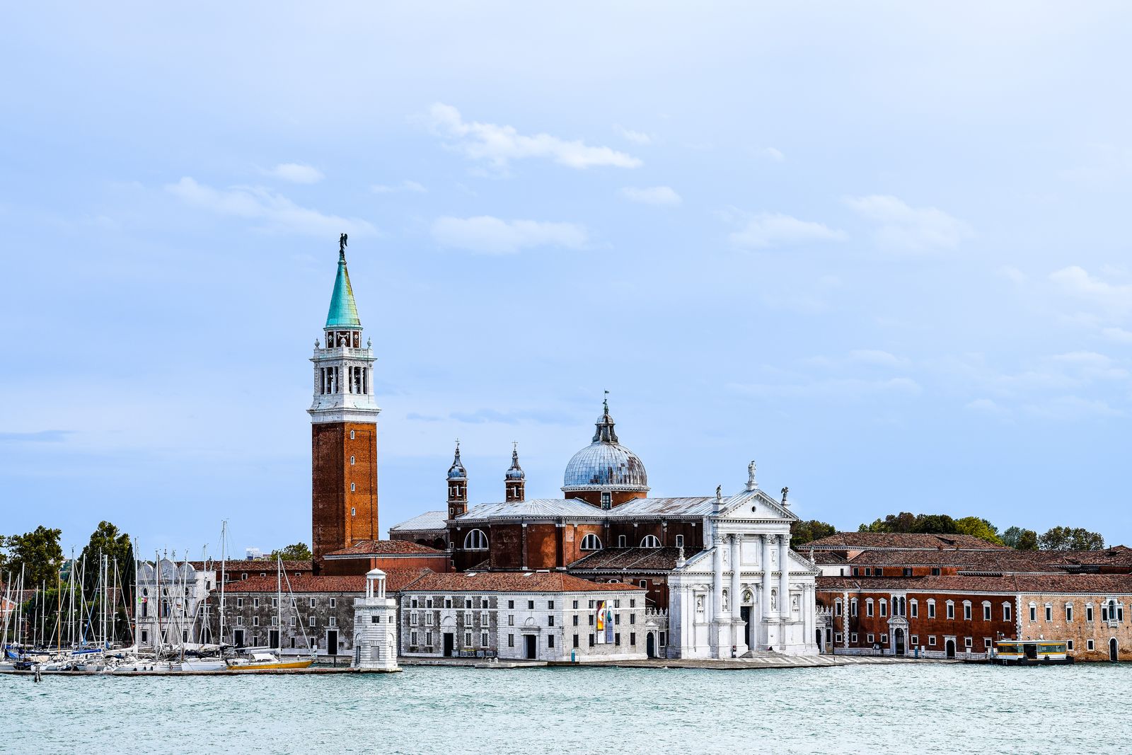 Climbing this tower rewards early risers with a wide view back across the lagoon toward San Marco.