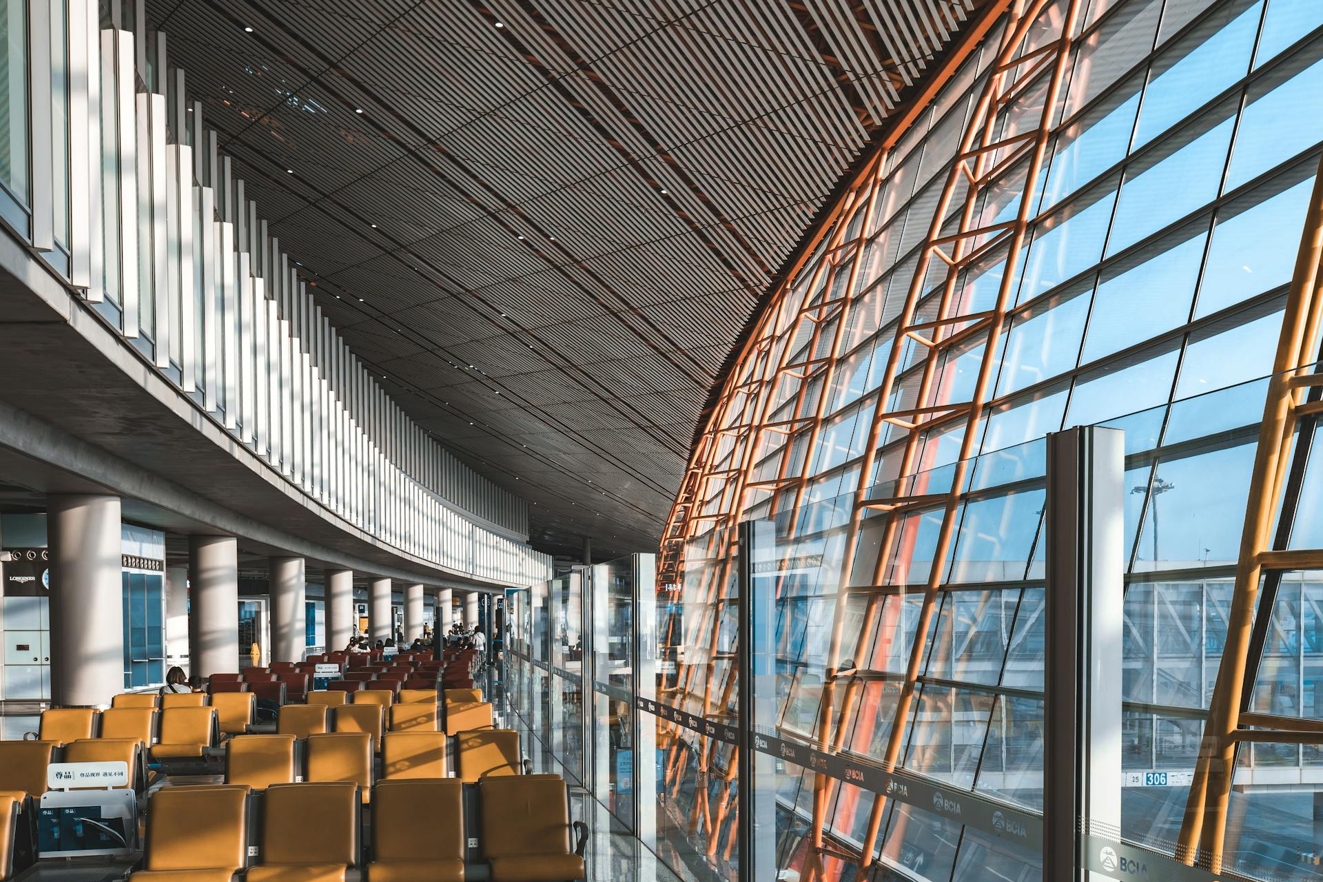 Windows and Seats in Airport