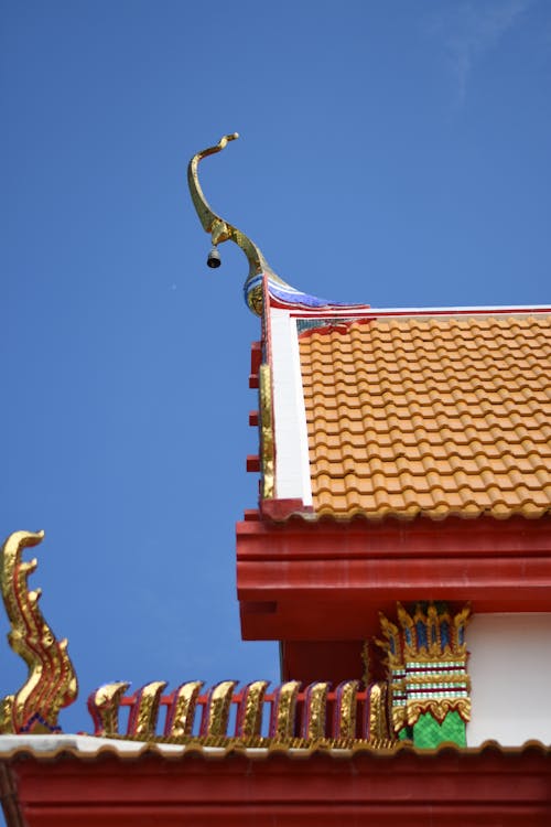 Tiled Roof of a Buddhist Temple 