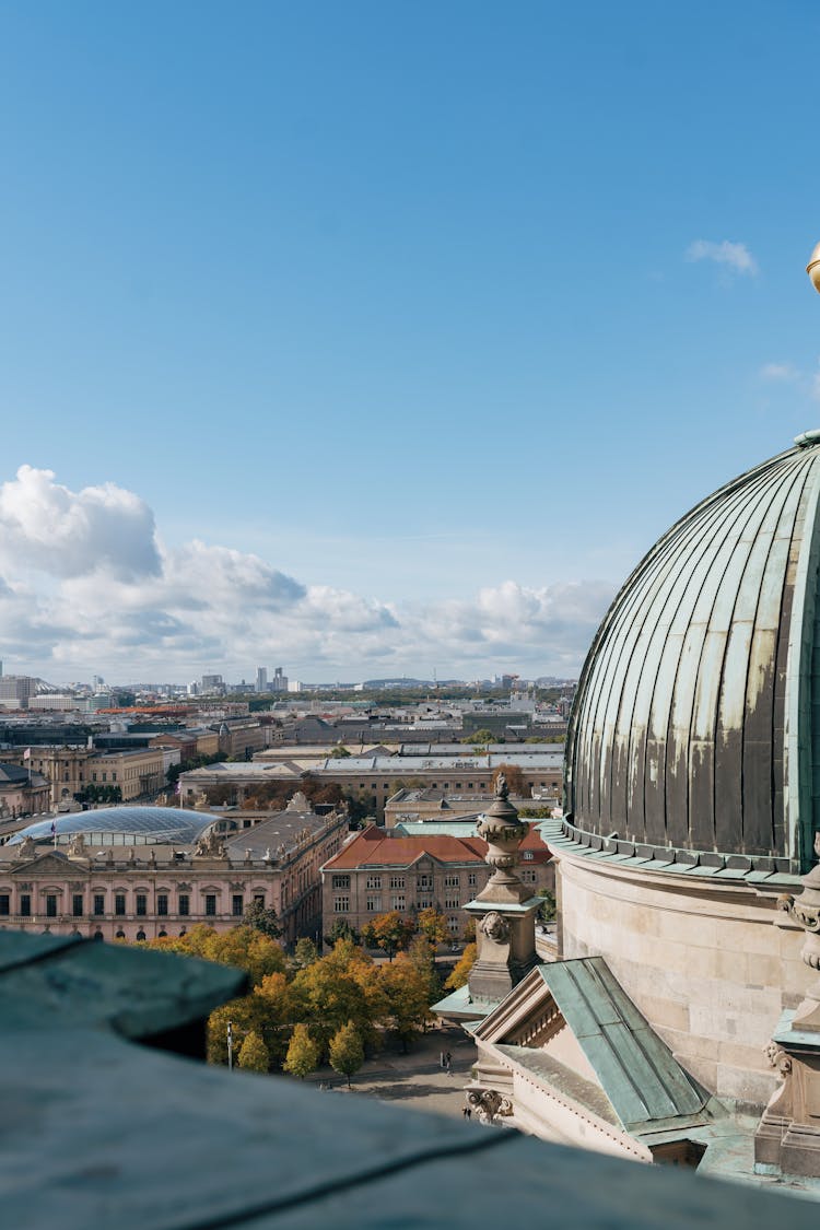 High Angle View Of Berlin Cathedral And City 