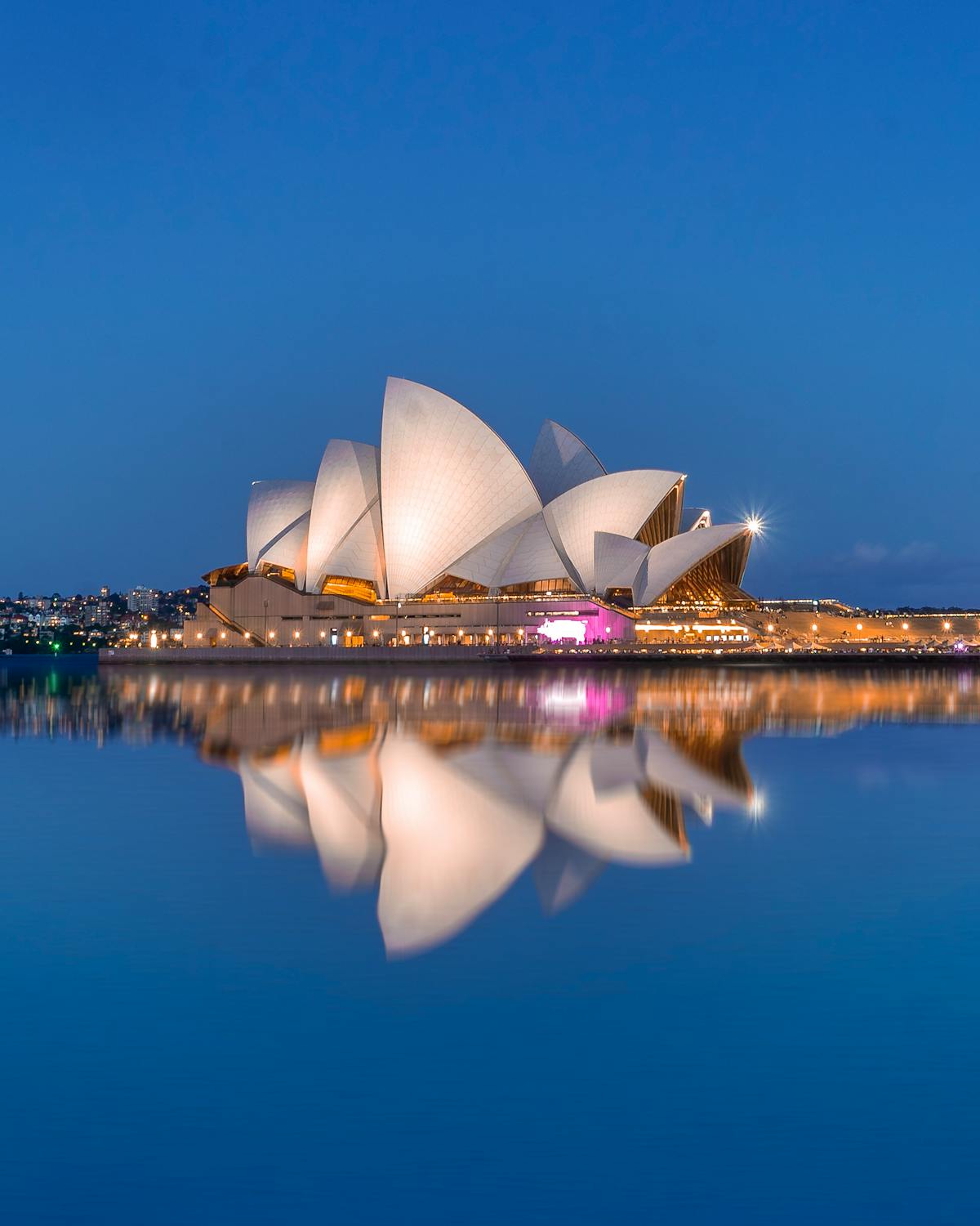 Ferry wake on Sydney Harbour blue water