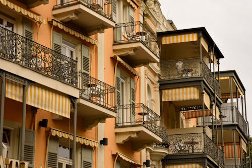 Balconies on Wall of Residential Building