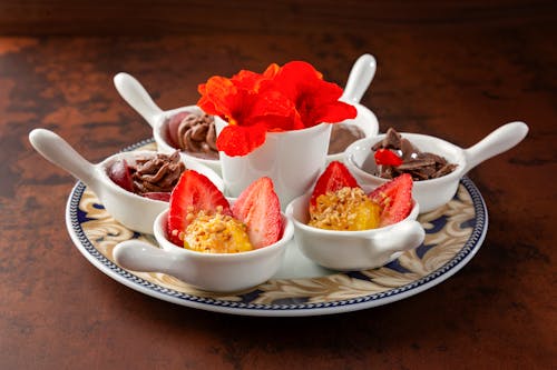 Fruits and Chocolates on the Serving Dish 