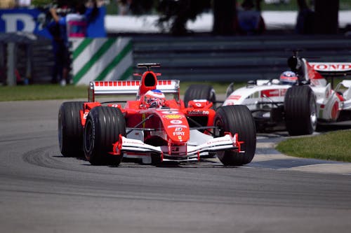 F1 Ferrari on Circuit