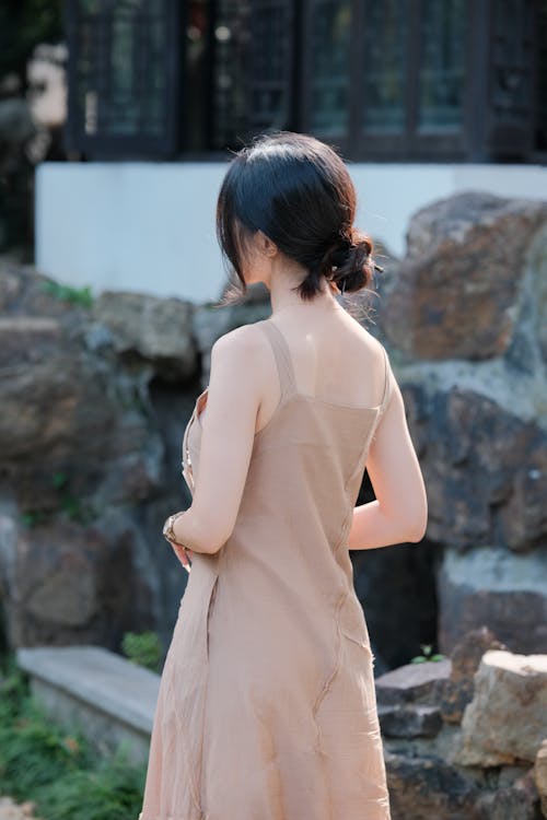 Back View of Woman in Dress