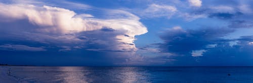 Body of Water Under Gray and Blue Clouds