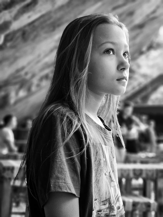 Black and White Photo of a Young Girl · Free Stock Photo