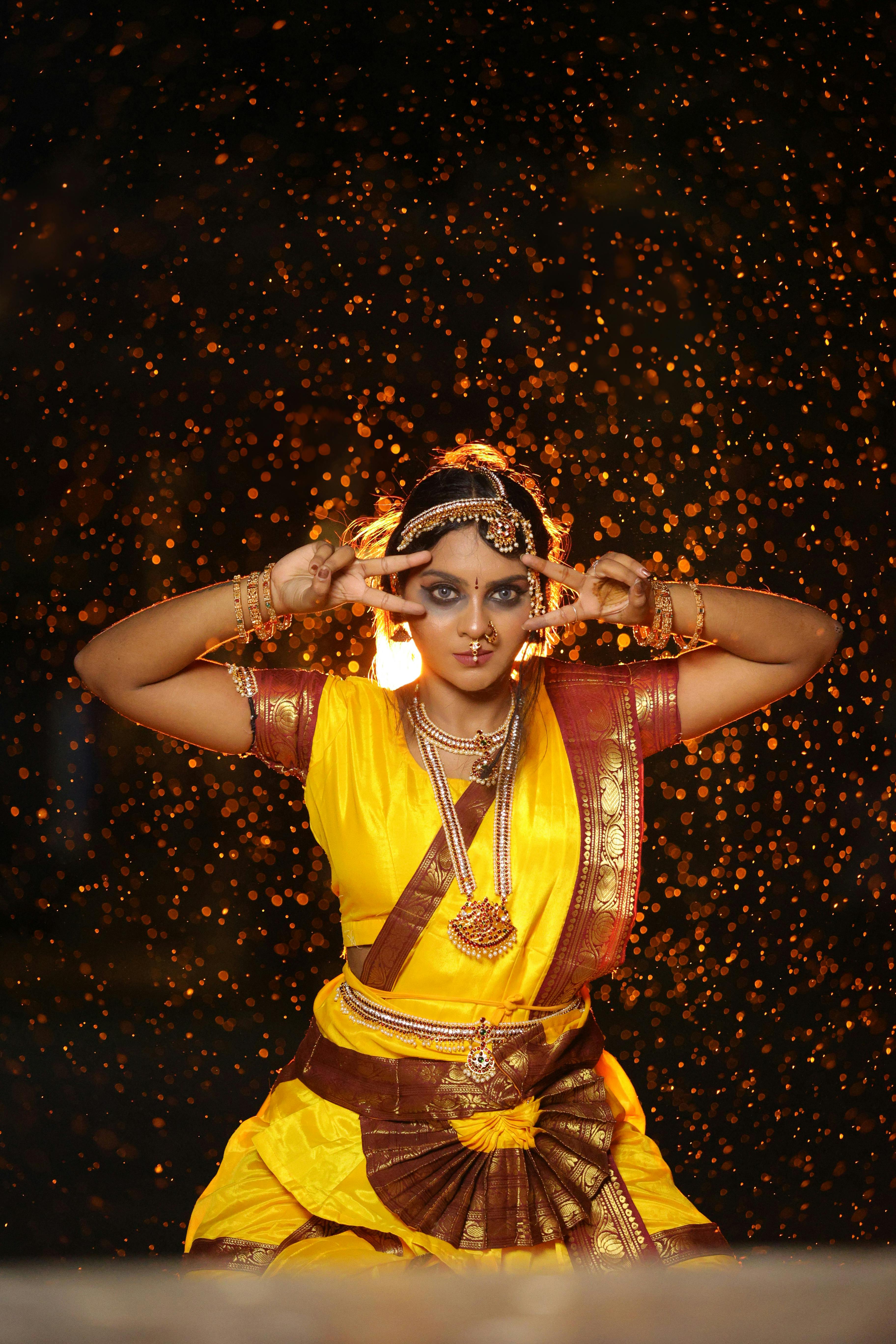 kuchipudi is one of the classical dance forms of india,belongs to state  andhra pradesh.here the dancer poses at bhoga nadiswara temple near  bangalore Stock Photo | Adobe Stock