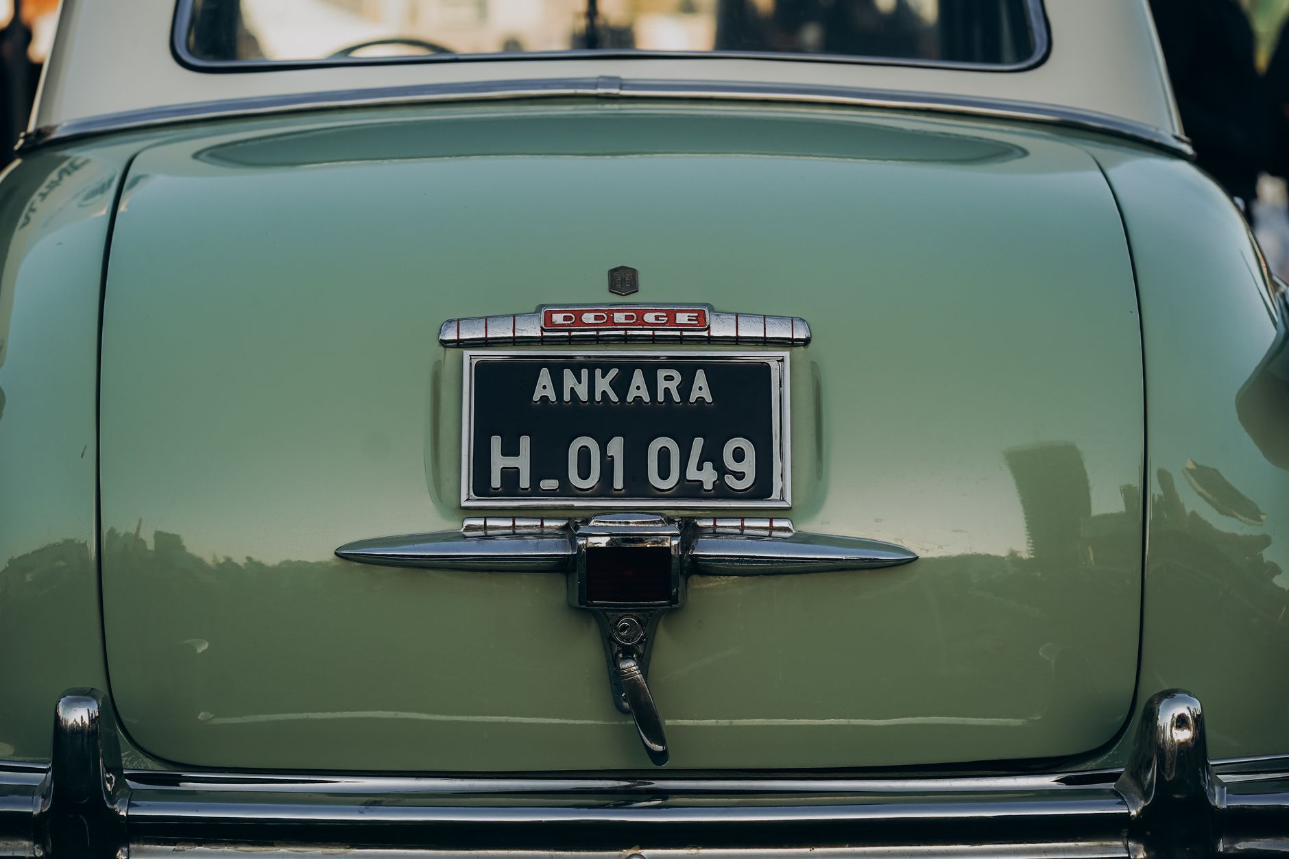 Classic vintage Dodge car displaying an Ankara license plate, captured outdoors.