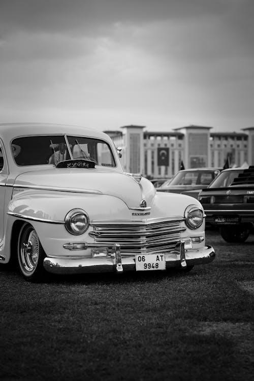 Vintage Car in a Festival in Black and White
