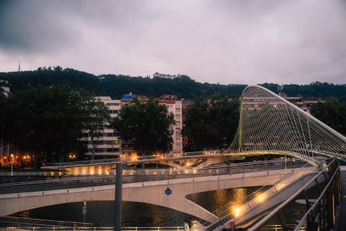 Zubizuri Bridge in Bilbao