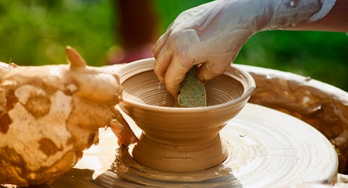 Close-up of a Person Making Pottery