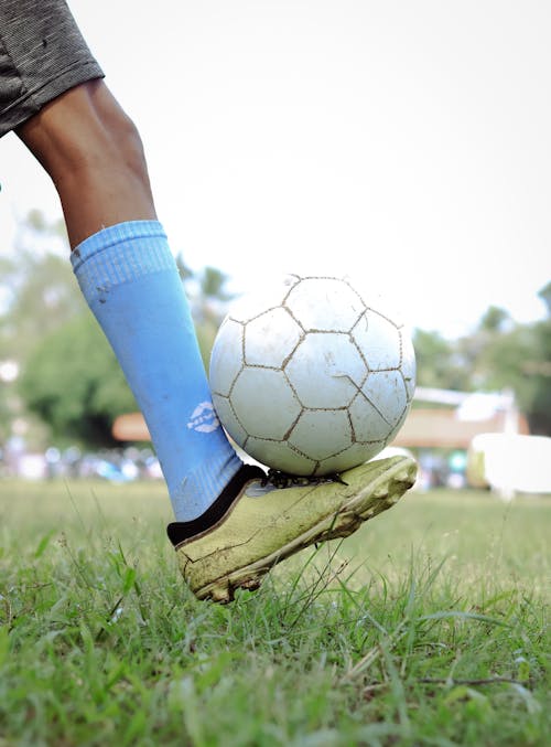 Leg of Person Playing Soccer