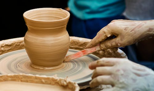 Close-up of a Person Making Pottery 