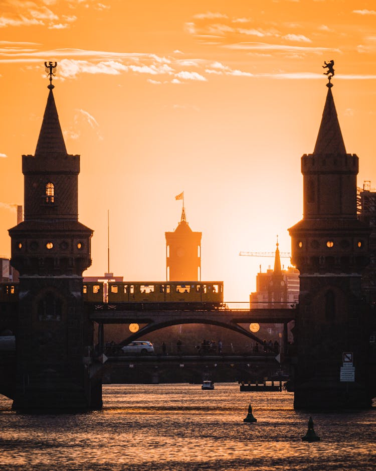 Silhouette Of A Bridge In Berlin 