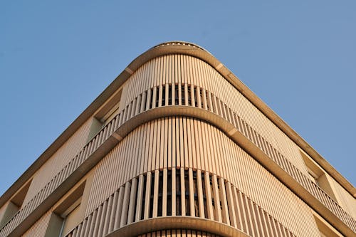 Facade of a Modern Building under Blue Sky 
