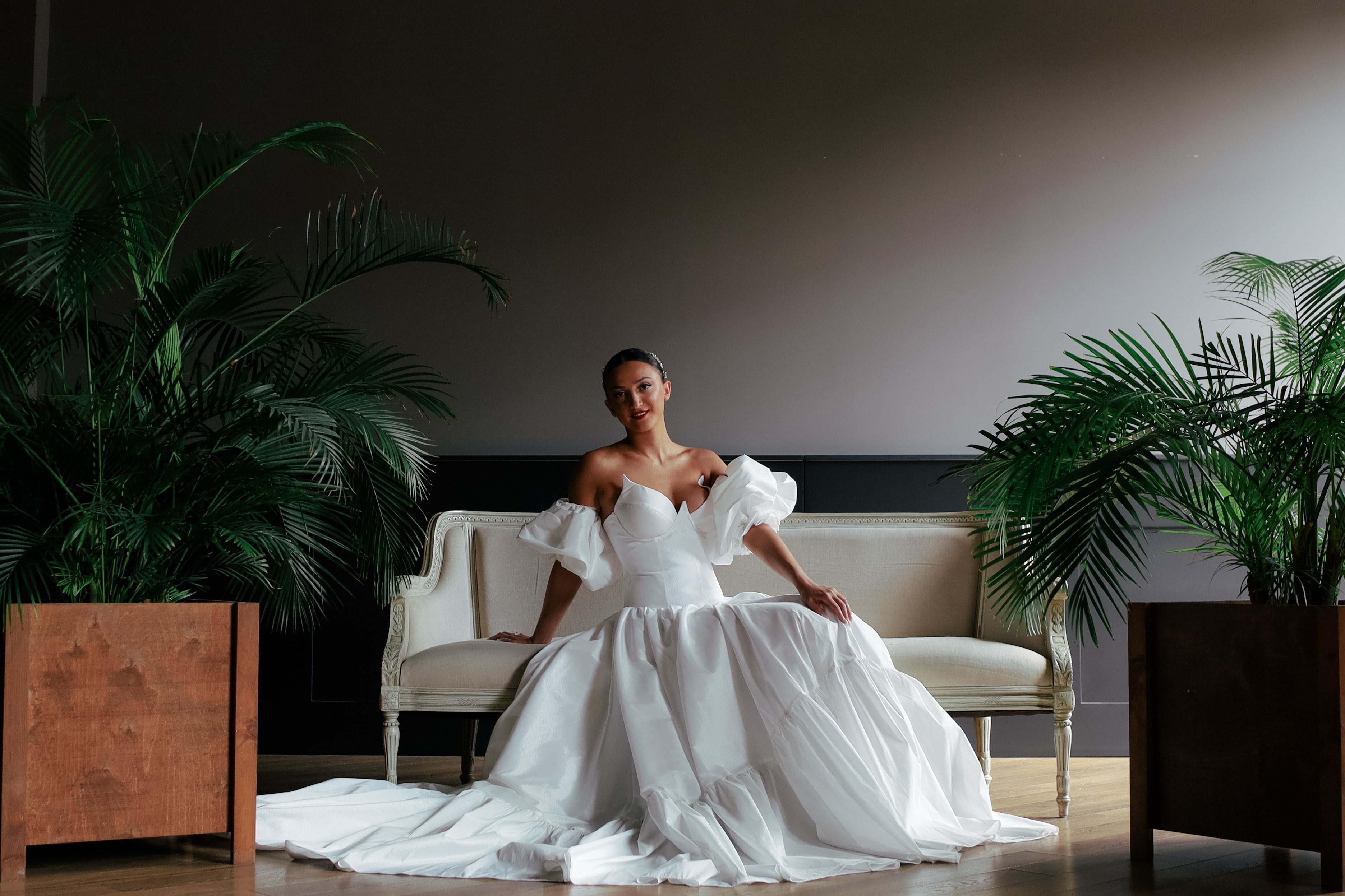 Bride in a Wedding Dress Sitting on the Sofa · Free Stock Photo