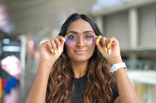 Portrait of Woman Wearing Eyeglasses 