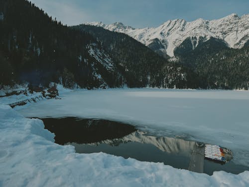Lake in Mountains in Winter