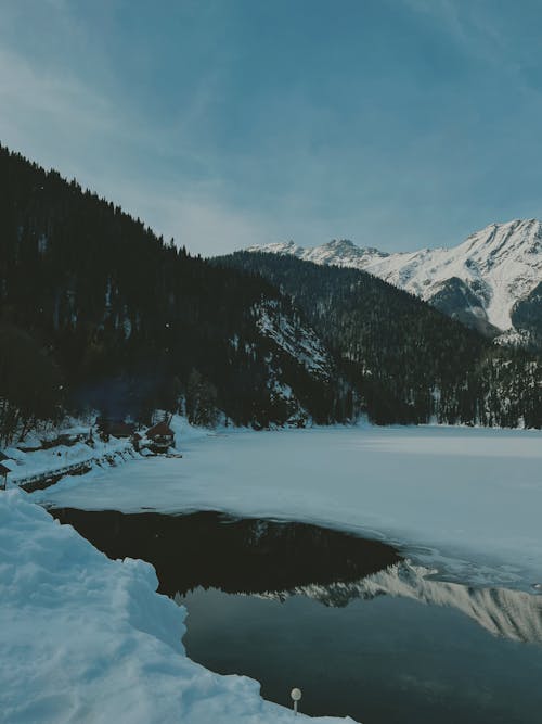 Frozen Lake in Mountains