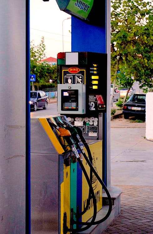 Free Silver and Yellow Fuel Pump Stock Photo
