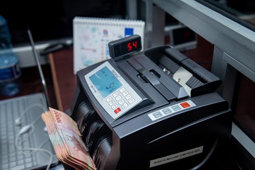 Cash Machine in a Bank 