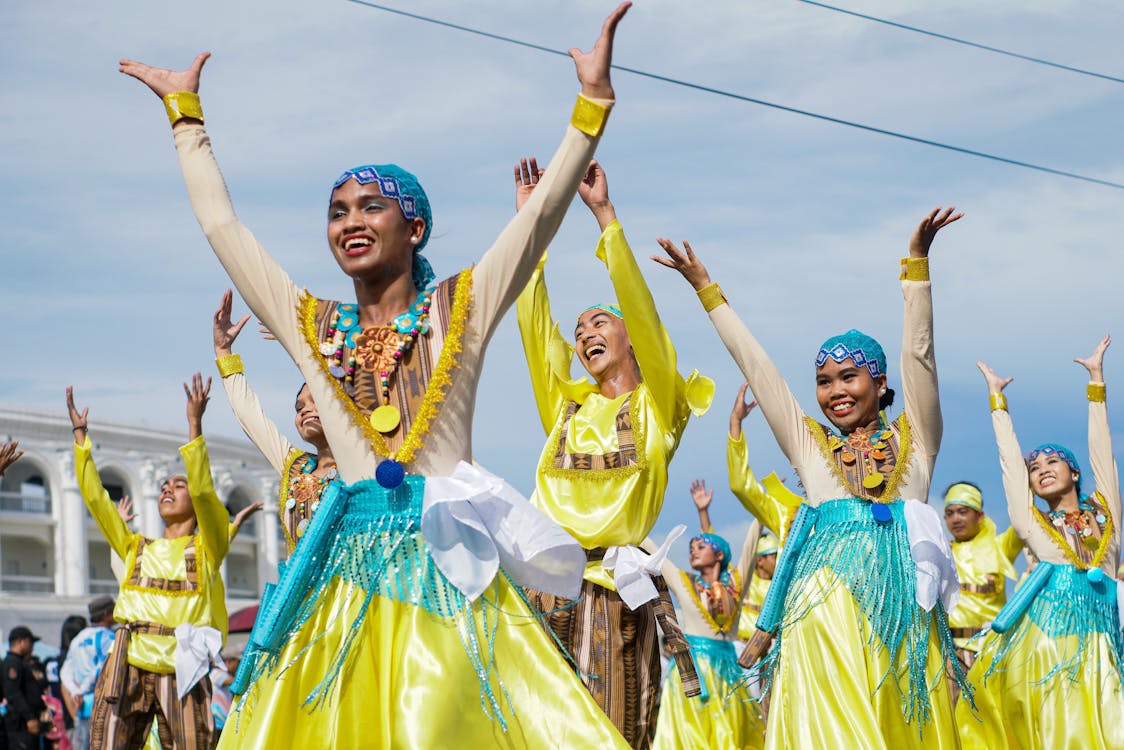 Dancers at a Traditional Festival in Asia 