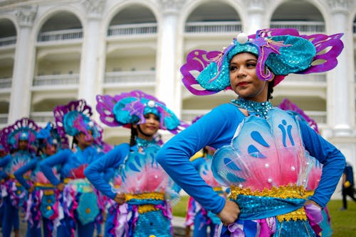Group of Performers in Colorful Costumes