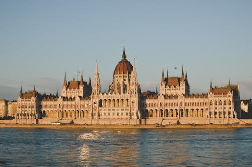 Hungarian Parliament Building From the River Side at Dawn